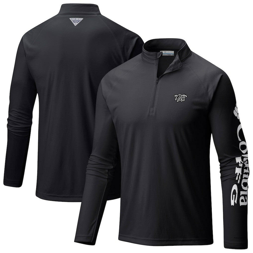 Brooklyn Nets Terminal Tackle Raglan Omni-Shade Quarter-Zip Jacket - Black on sale