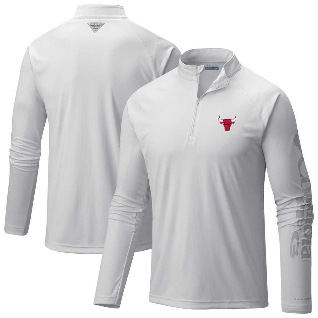 Chicago Bulls Terminal Tackle Raglan Omni-Shade Quarter-Zip Jacket - White online