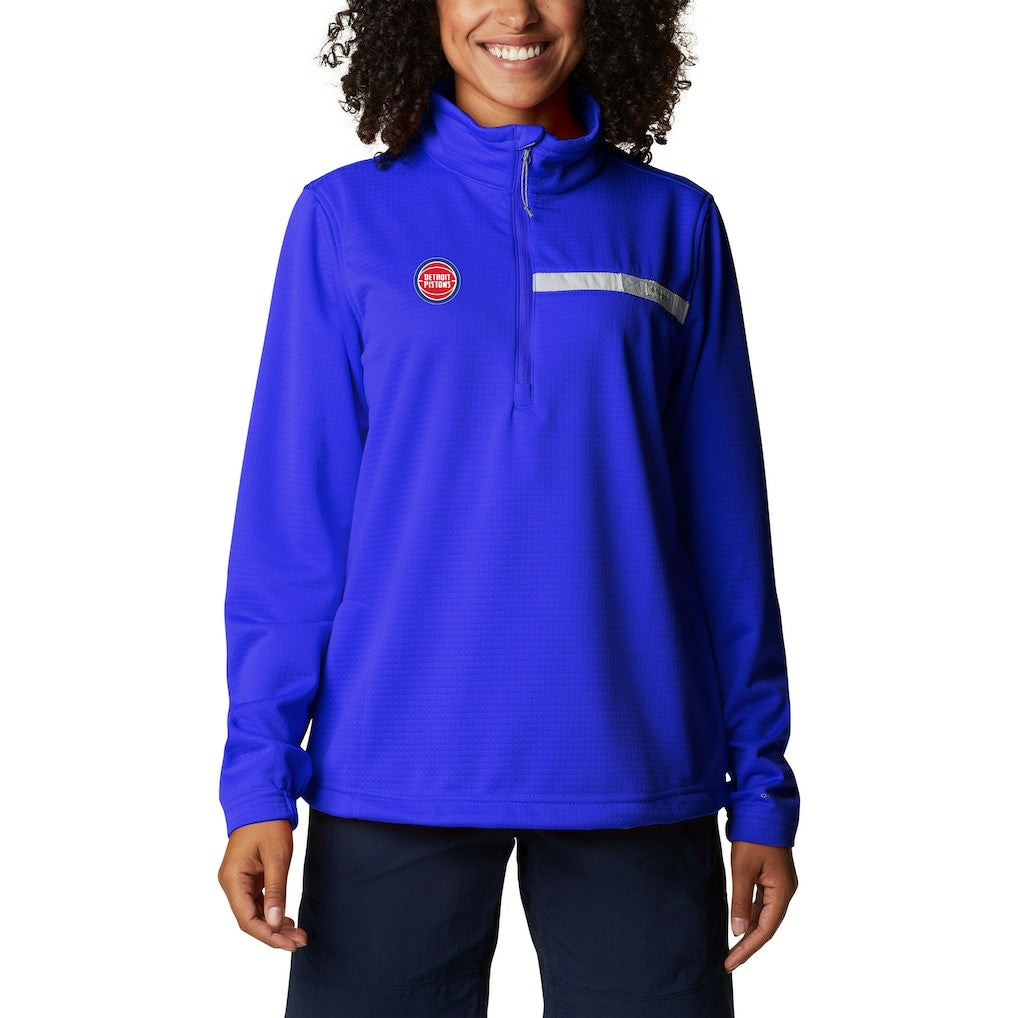 Detroit Pistons Women's Skiff Guide Fleece Pullover Top sale - Blue sale