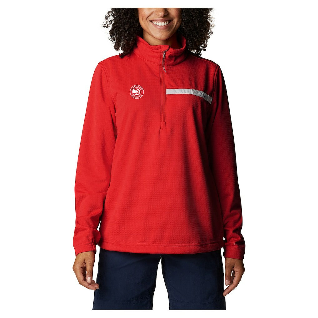 Atlanta Hawks Women's Skiff Guide Fleece Pullover Top - Red cheap
