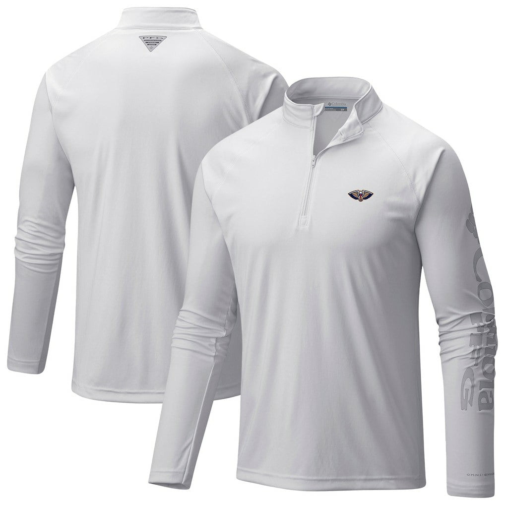New Orleans Pelicans PFG Terminal Tackle Quarter-Zip Top - White cheap