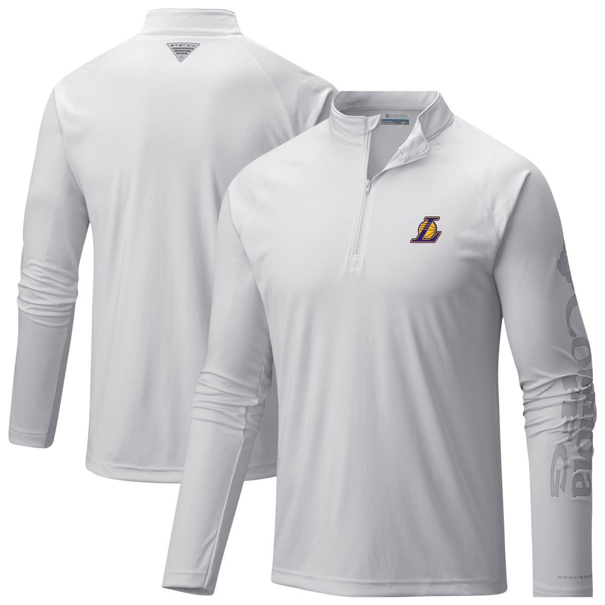 Los Angeles Lakers PFG Terminal Tackle Quarter-Zip Top - White discount