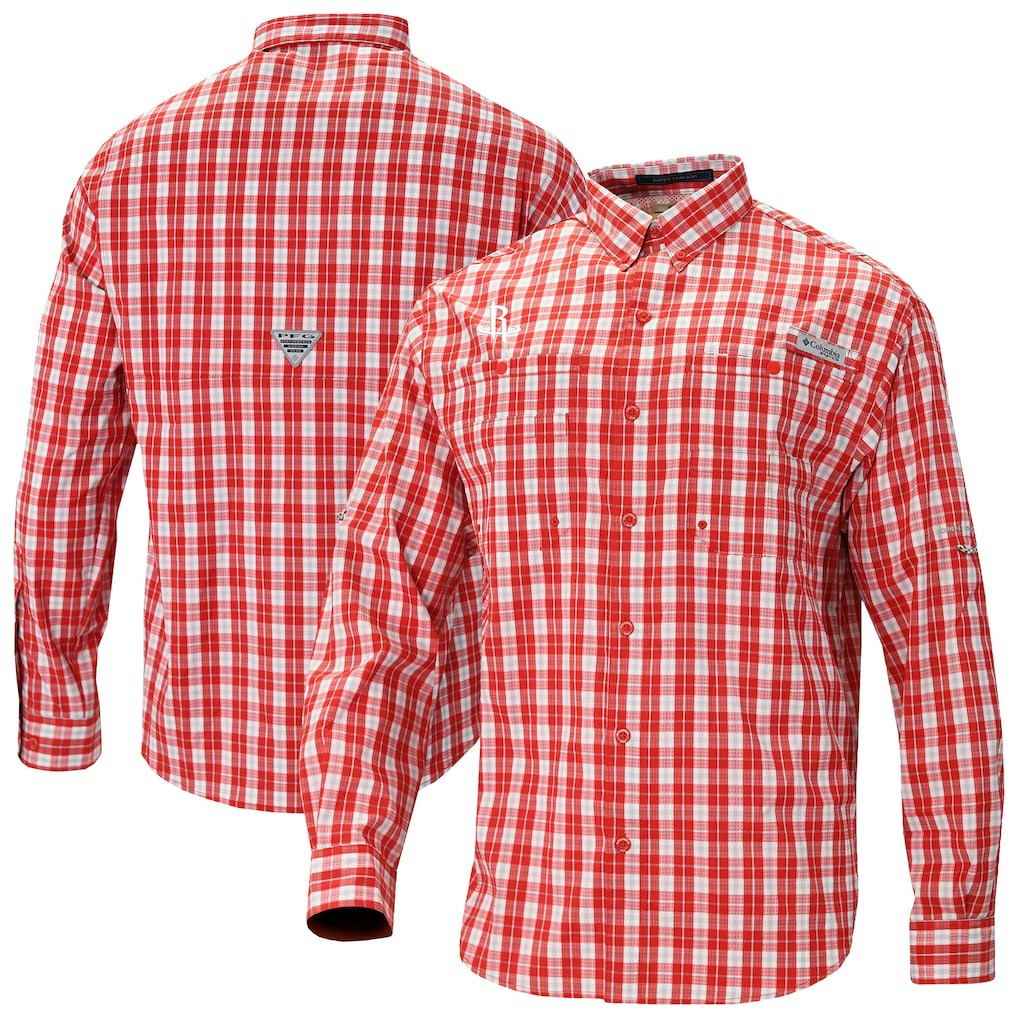 Houston Rockets Super Tamiami Omni-Shade Long Sleeve Button-Down Shirt - Red shop