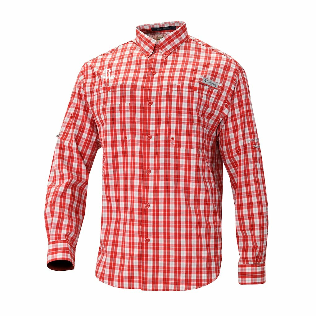 Houston Rockets Super Tamiami Omni-Shade Long Sleeve Button-Down Shirt - Red shop