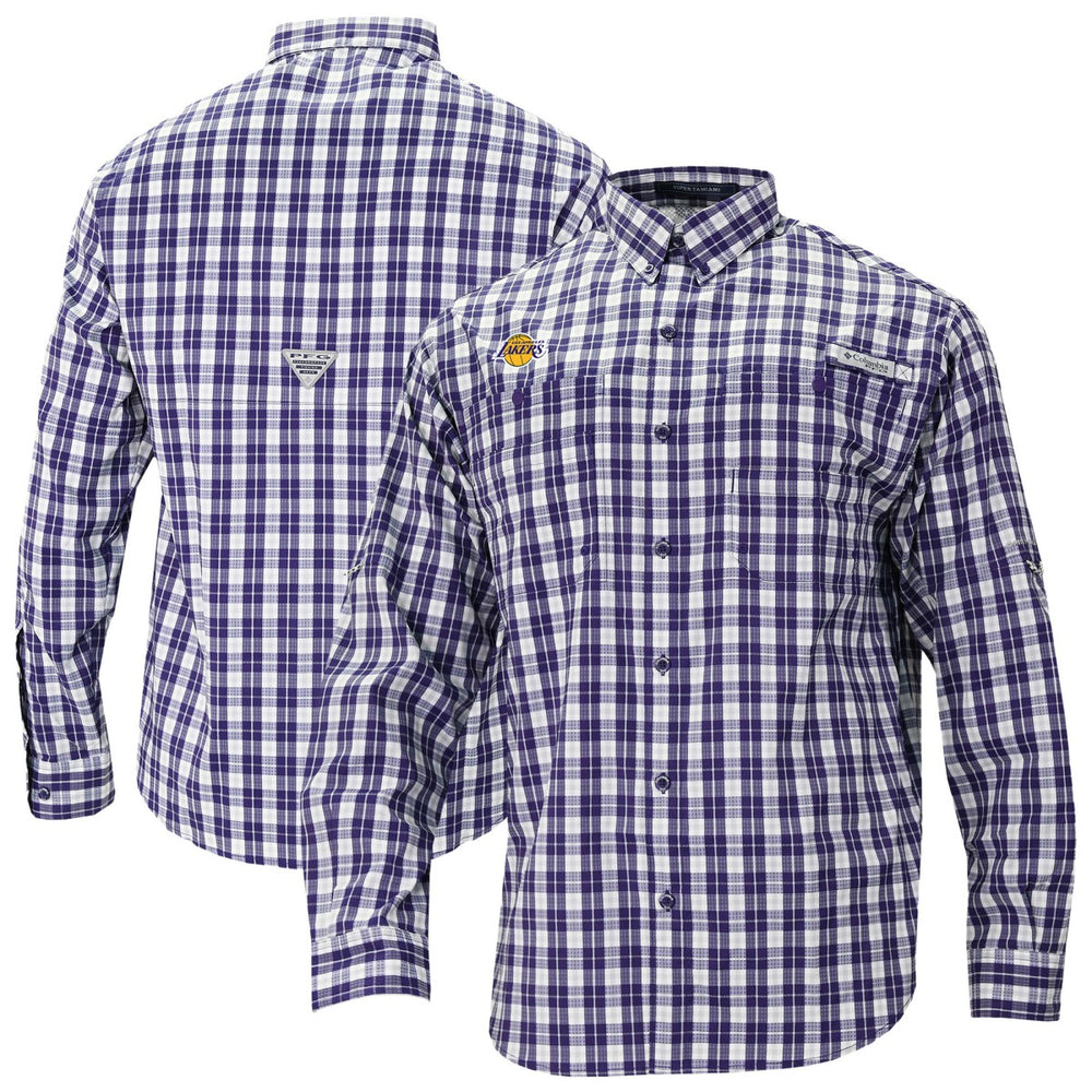 Los Angeles Lakers Super Tamiami Omni-Shade Long Sleeve Button-Down Shirt - Purple outlet