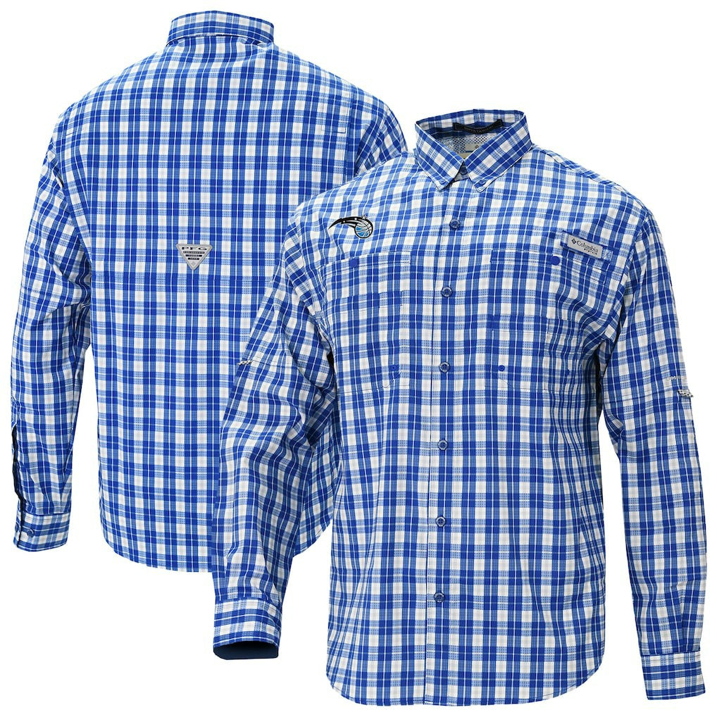 Orlando Magic Super Tamiami Omni-Shade Long Sleeve Button-Down Shirt - Blue for sale