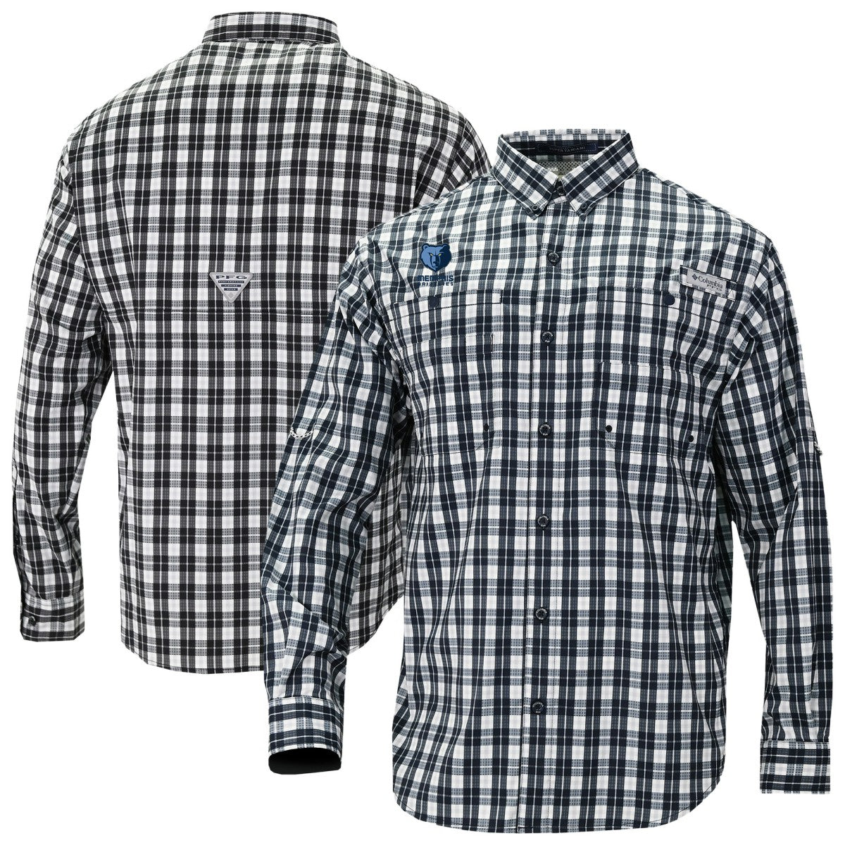 Memphis Grizzlies Super Tamiami Omni-Shade Long Sleeve Button-Down Shirt - Navy on sale