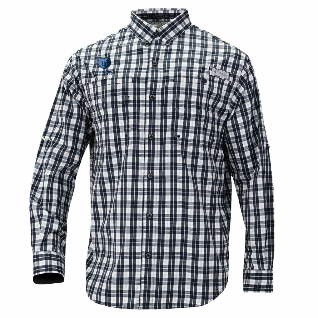 Memphis Grizzlies Super Tamiami Omni-Shade Long Sleeve Button-Down Shirt - Navy on sale