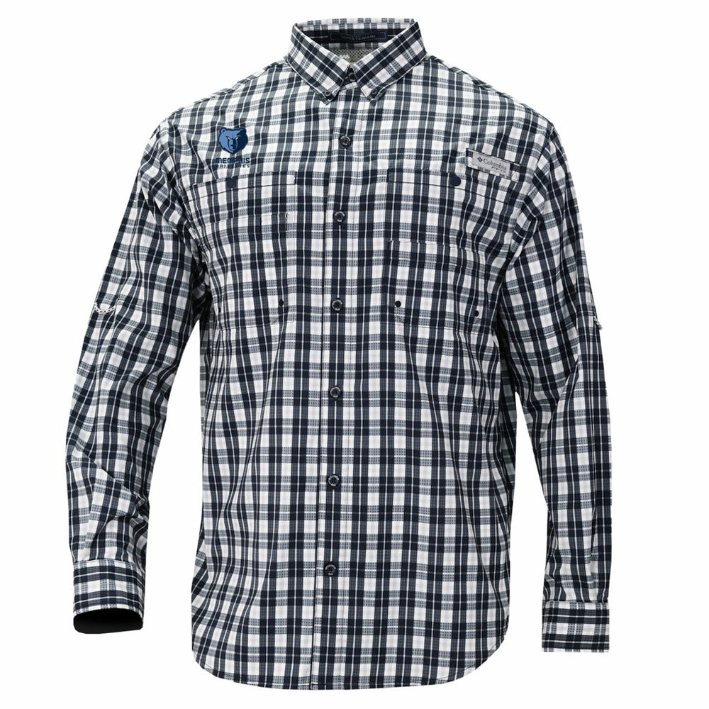 Memphis Grizzlies Super Tamiami Omni-Shade Long Sleeve Button-Down Shirt - Navy on sale