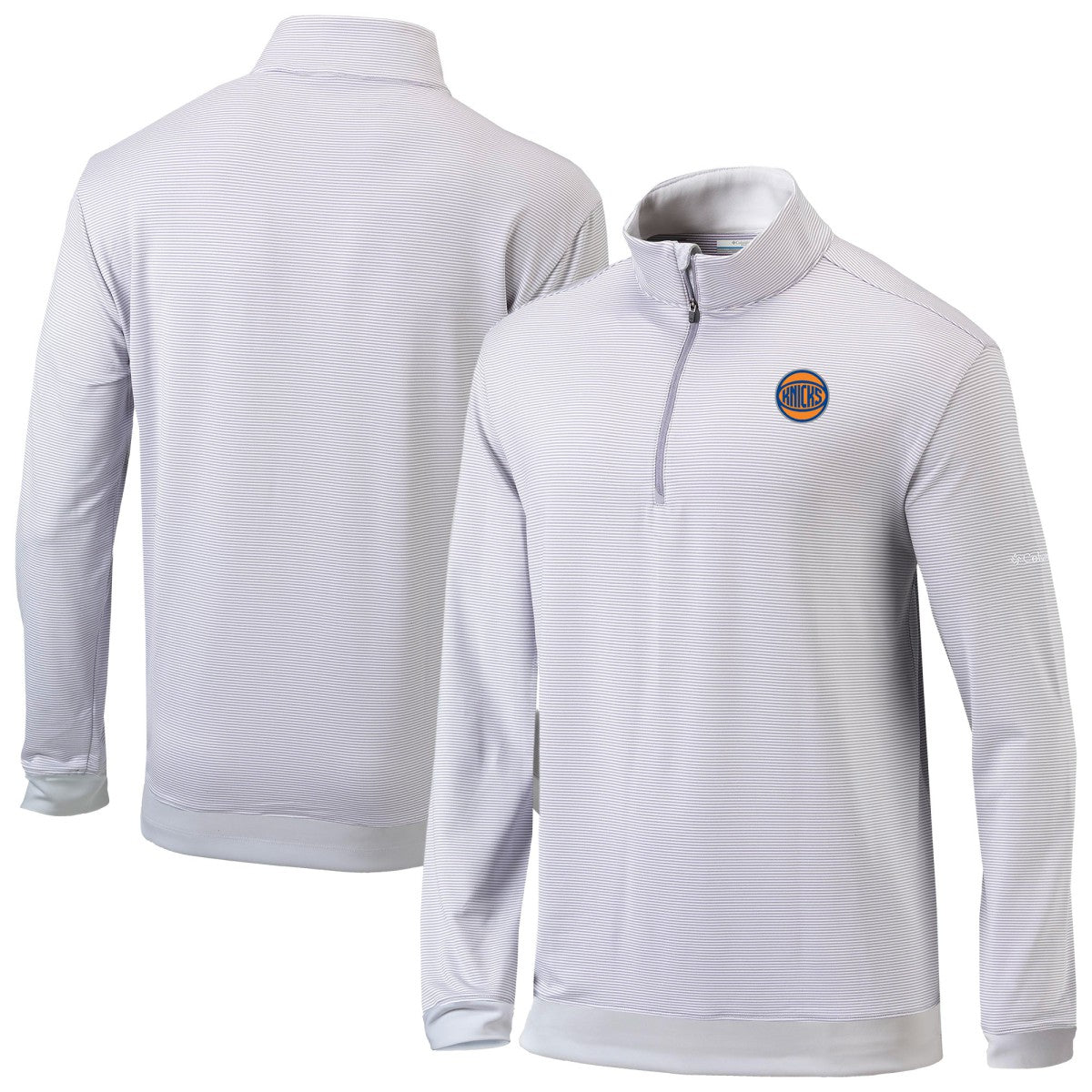 New York Knicks Omni-Wick Even Lie Quarter-Zip Top - Gray/White on sale