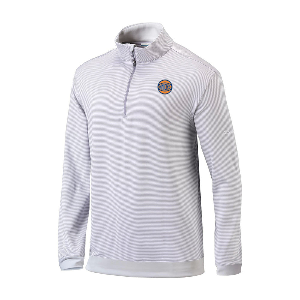 New York Knicks Omni-Wick Even Lie Quarter-Zip Top - Gray/White on sale