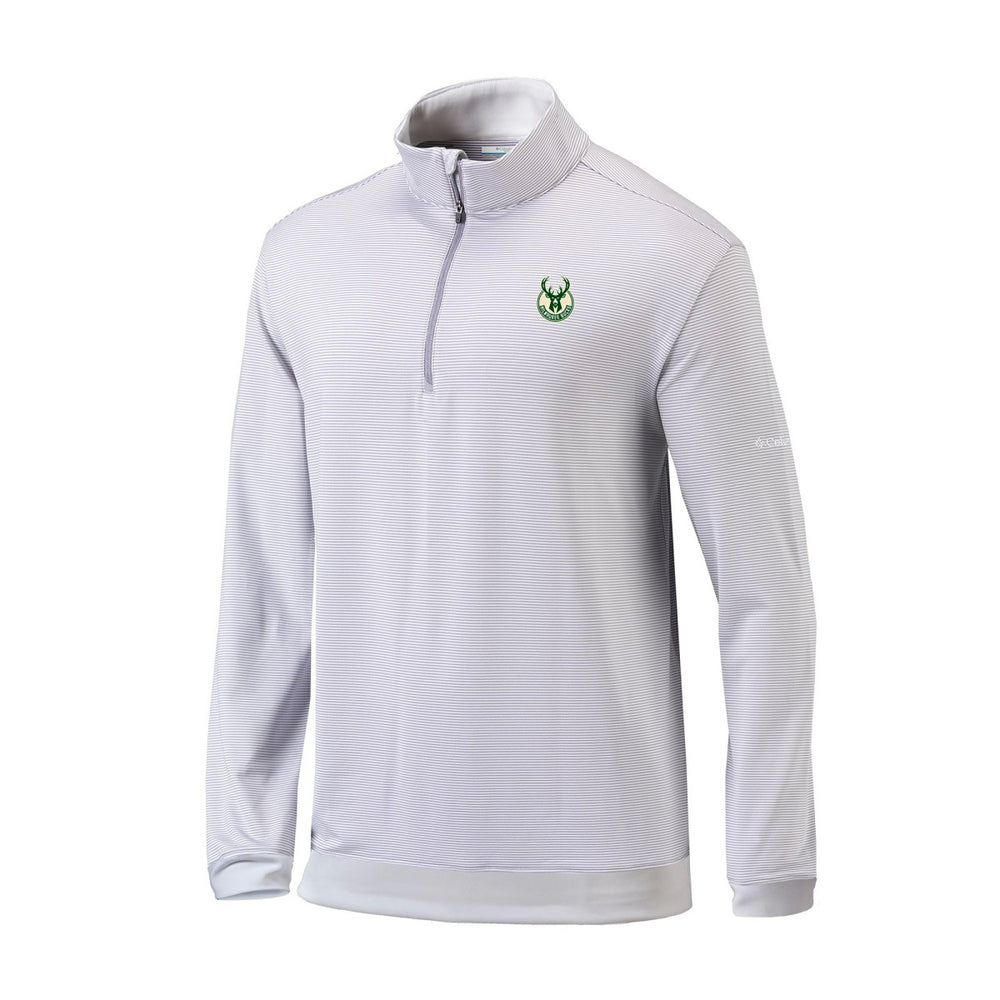 Milwaukee Bucks Omni-Wick Even Lie Quarter-Zip Top - Gray/White shop