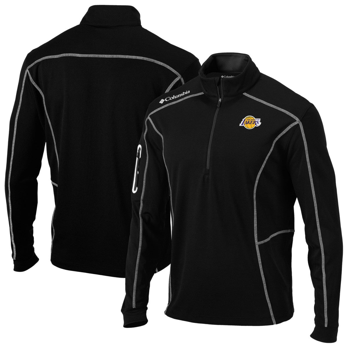 Los Angeles Lakers Omni-Wick Shotgun Quarter-Zip Jacket - Black outlet