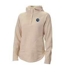 Minnesota Timberwolves Women's Sweater Weather Quarter-Snap Hoodie - Cream for sale