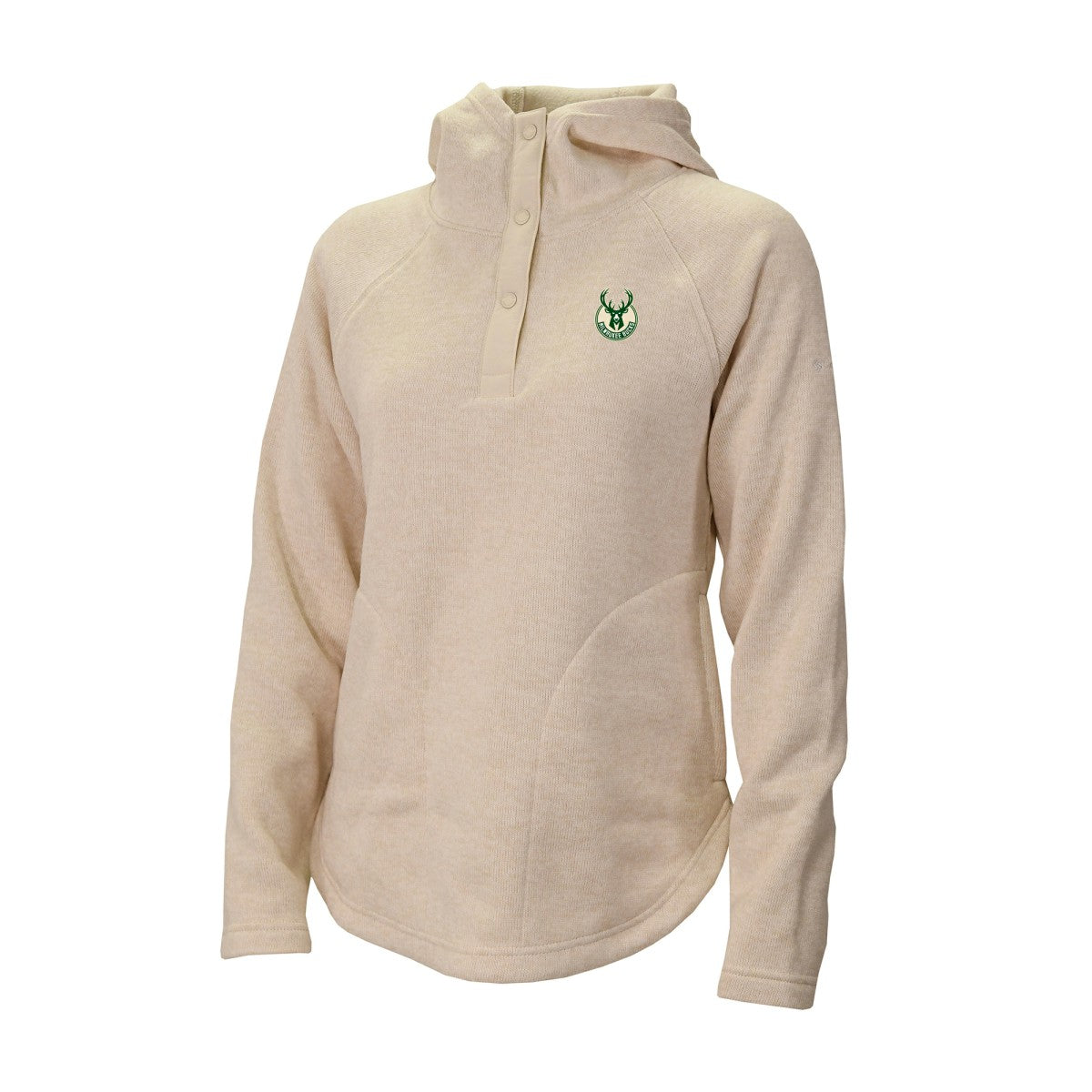 Milwaukee Bucks Women's Sweater Weather Quarter-Snap Hoodie - Cream sale