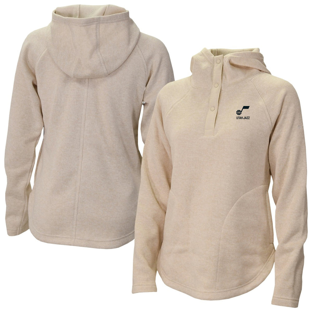 Utah Jazz Women's Sweater Weather Quarter-Snap Hoodie - Cream discount