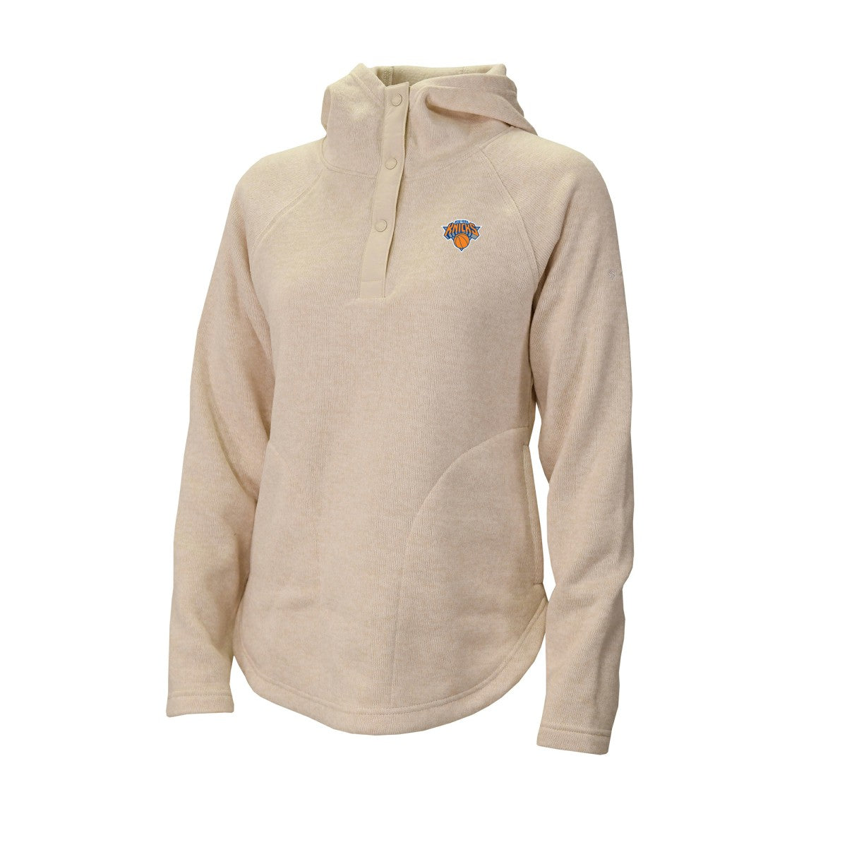New York Knicks Women's Sweater Weather Quarter-Snap Hoodie - Cream cheap
