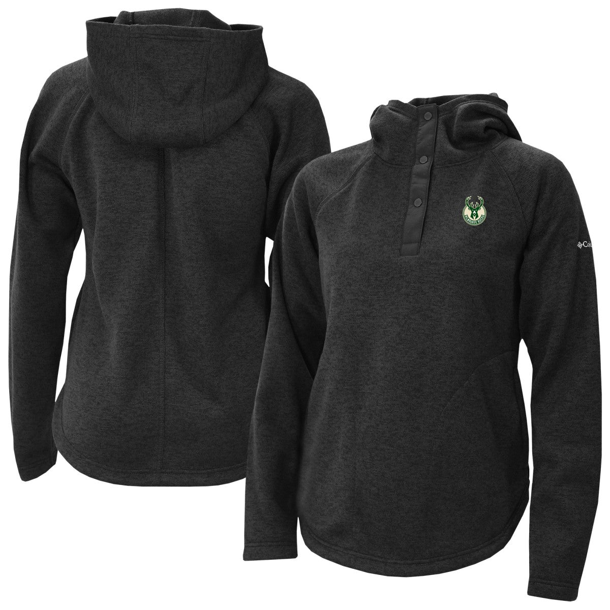 Milwaukee Bucks Women's Sweater Weather Quarter-Snap Hoodie - Black outlet