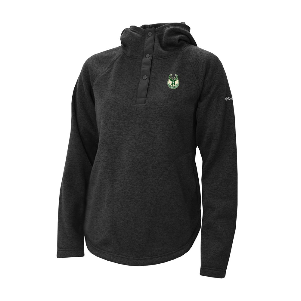 Milwaukee Bucks Women's Sweater Weather Quarter-Snap Hoodie - Black outlet