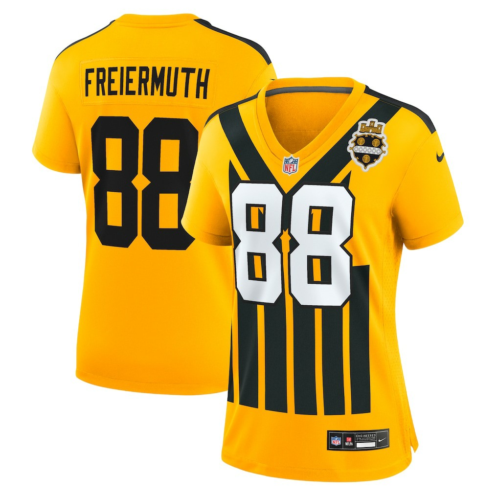 Pat Freiermuth Pittsburgh Steelers Women's Alternate 1933 Throwback Game Jersey - Gold discount