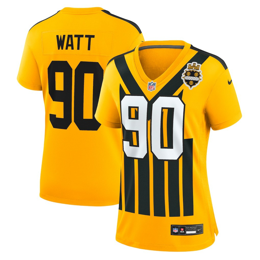 T.J. Watt Pittsburgh Steelers Women's Alternate 1933 Throwback Game Jersey - Gold sale