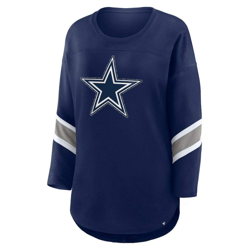 Dallas Cowboys Women's Redzone Bling 3/4-Sleeve T-Shirt - Navy sale