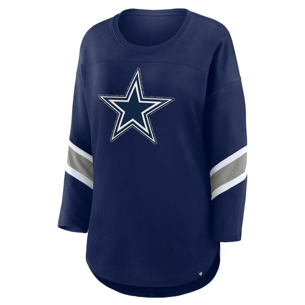 Dallas Cowboys Women's Redzone Bling 3/4-Sleeve T-Shirt - Navy sale