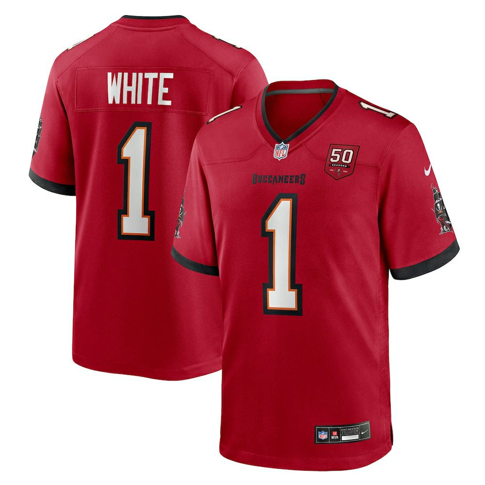 Rachaad White Tampa Bay Buccaneers 50th Anniversary Team Game Jersey - Red discount