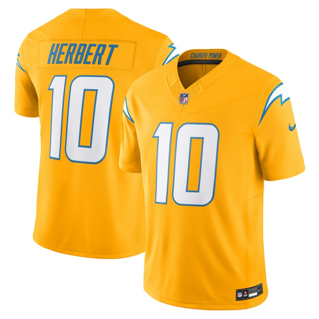 Justin Herbert Los Angeles Chargers Alternate Charger Power Vapor F.U.S.E. Limited Jersey - Gold online