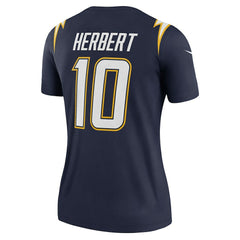 Justin Herbert Los Angeles Chargers Women's Alternate Super Chargers Legend Player Performance Top - Navy on sale