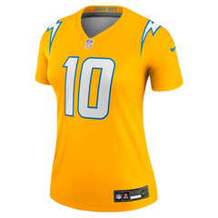 Justin Herbert Los Angeles Chargers Women's Alternate Charger Power Legend Player Performance Top - Gold discount