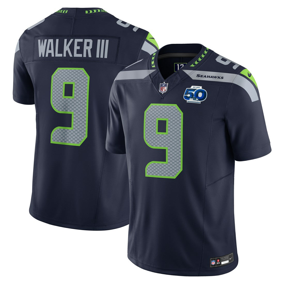 Kenneth Walker III Seattle Seahawks Team 50th Season Vapor F.U.S.E. Limited Jersey - College Navy for sale