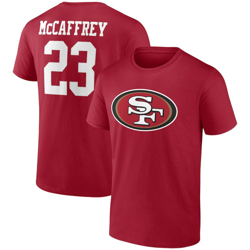 Christian McCaffrey San Francisco 49ers Player Icon T-Shirt - Scarlet sale