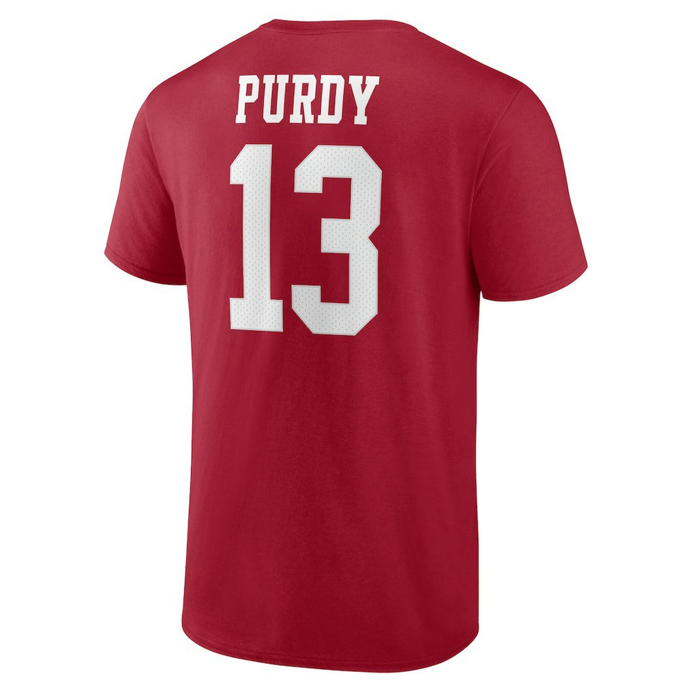 Brock Purdy San Francisco 49ers Player Icon T-Shirt - Scarlet on sale
