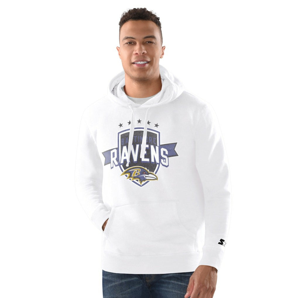 Baltimore Ravens Starter Vintage Pullover Hoodie - White for sale