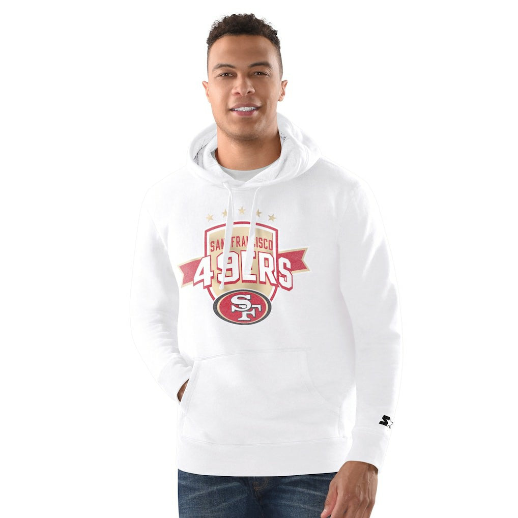 San Francisco 49ers Starter Vintage Pullover Hoodie - White cheap