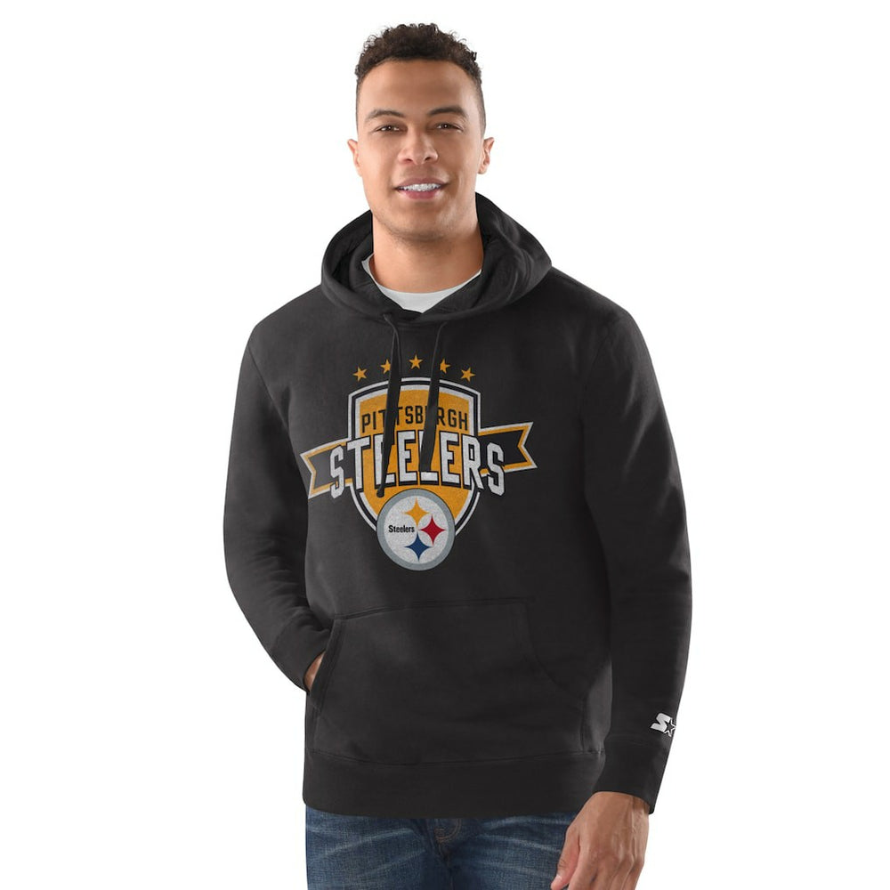 Pittsburgh Steelers Starter Vintage Pullover Hoodie - Black discount