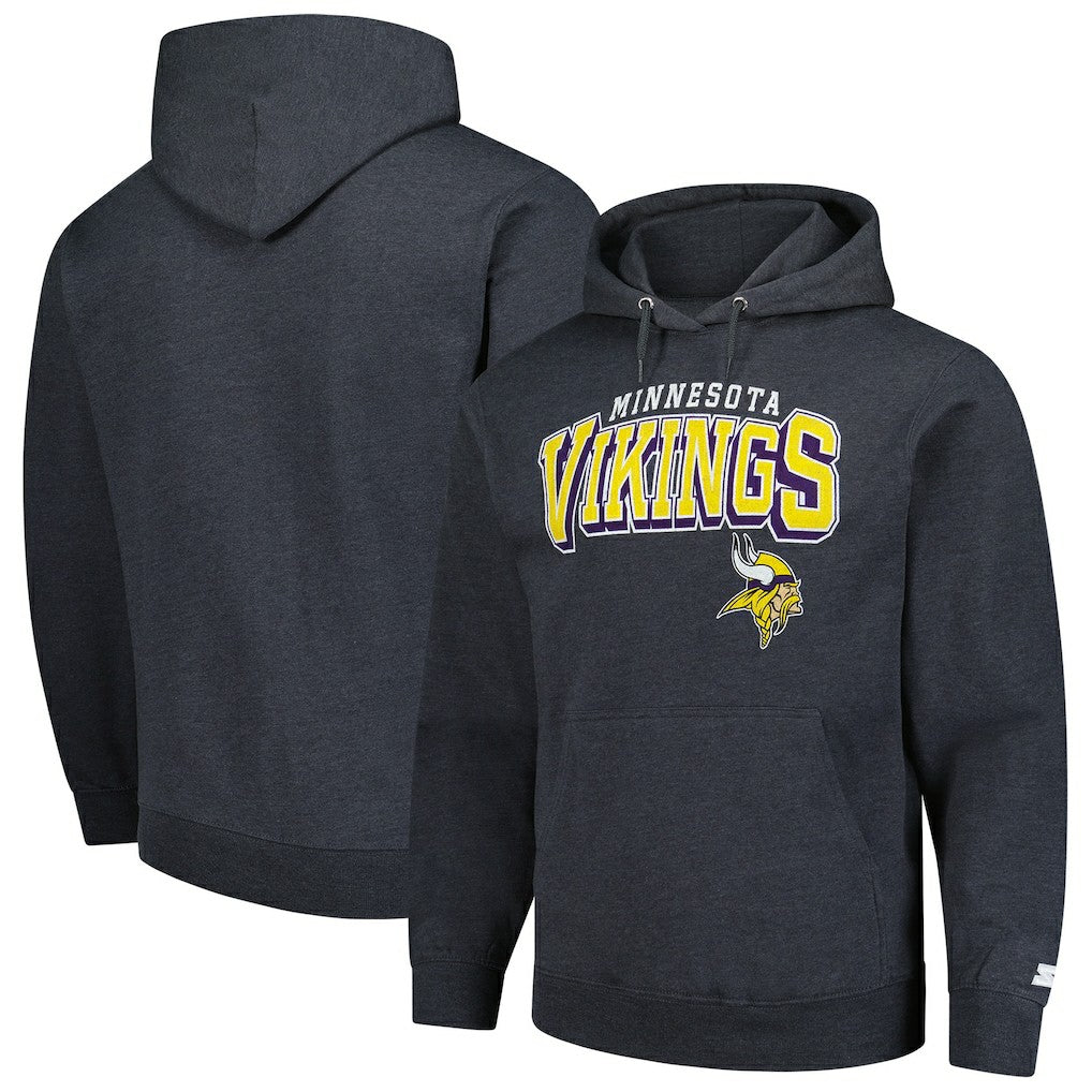 Minnesota Vikings Starter Vintage Pullover Hoodie - Charcoal cheap