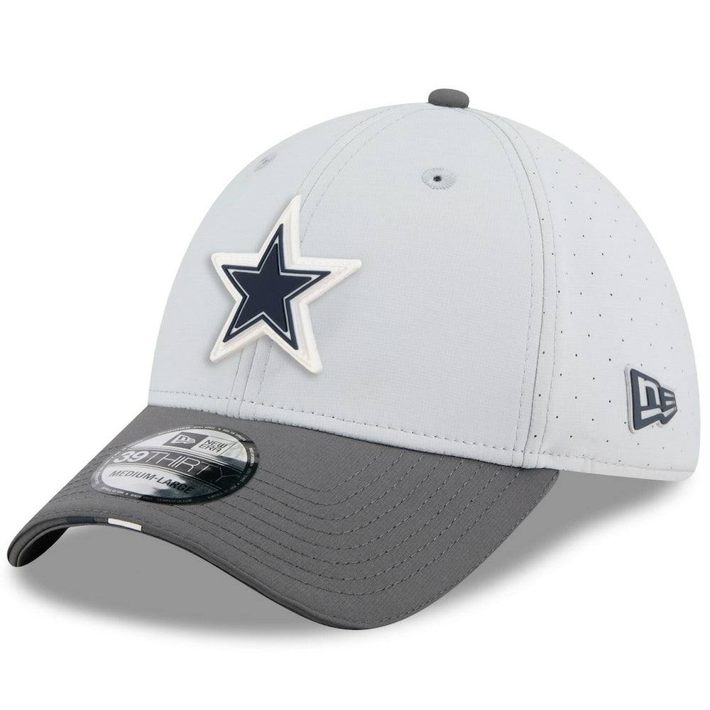Dallas Cowboys New Era 2025 NFL Training Camp 39THIRTY Flex Hat - Gray/Graphite for sale