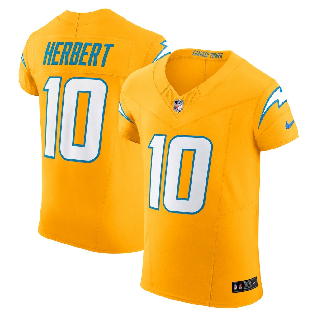 Justin Herbert Los Angeles Chargers Alternate Charger Power Vapor F.U.S.E. Elite Jersey - Gold online