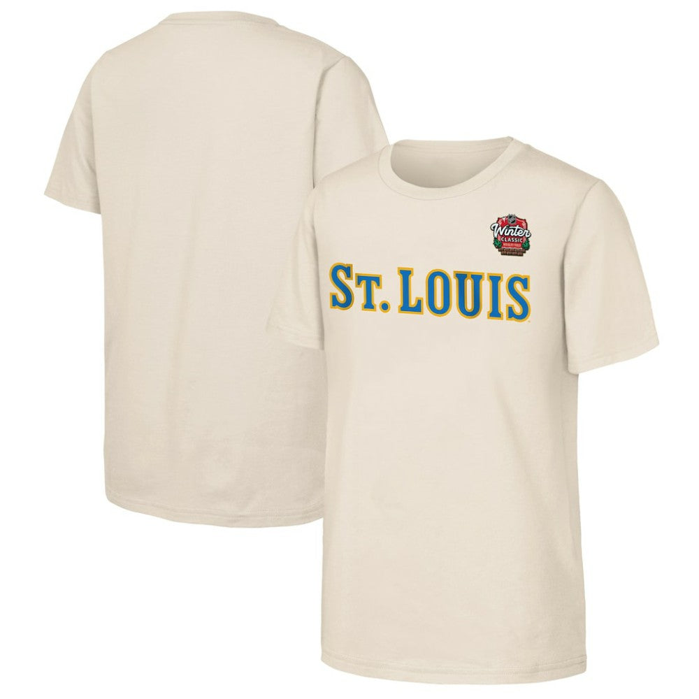 St. Louis Blues Youth 2025 NHL Winter Classic Primary Logo T-Shirt - Tan T-shirts