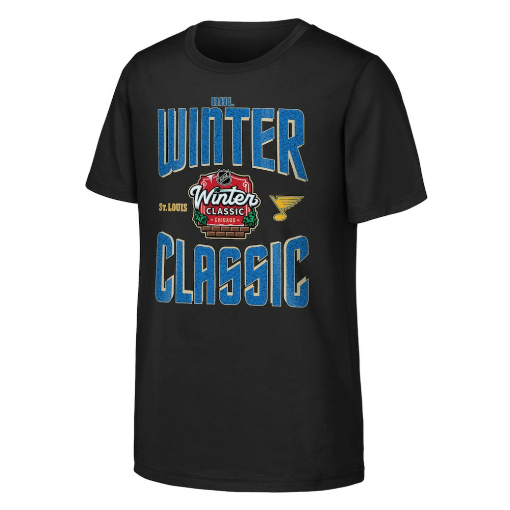 St. Louis Blues Youth 2025 NHL Winter Classic Game Day T-Shirt - Black T-shirts
