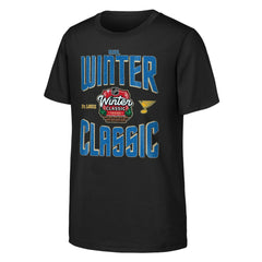 St. Louis Blues Youth 2025 NHL Winter Classic Game Day T-Shirt - Black T-shirts