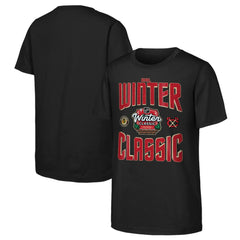 Chicago Blackhawks Youth 2025 NHL Winter Classic Game Day T-Shirt - Black T-shirts
