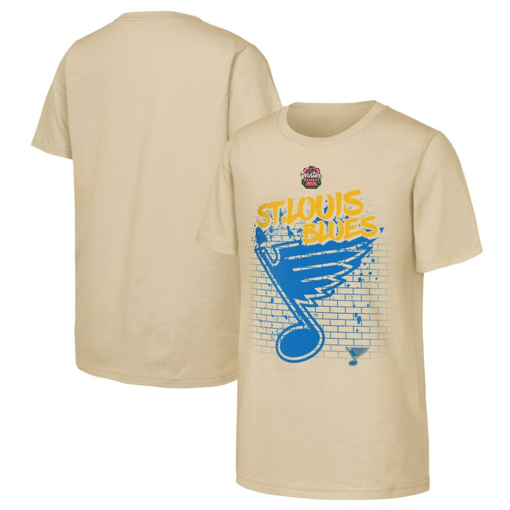 St. Louis Blues Youth 2025 NHL Winter Classic Street Art T-Shirt - Tan T-shirts