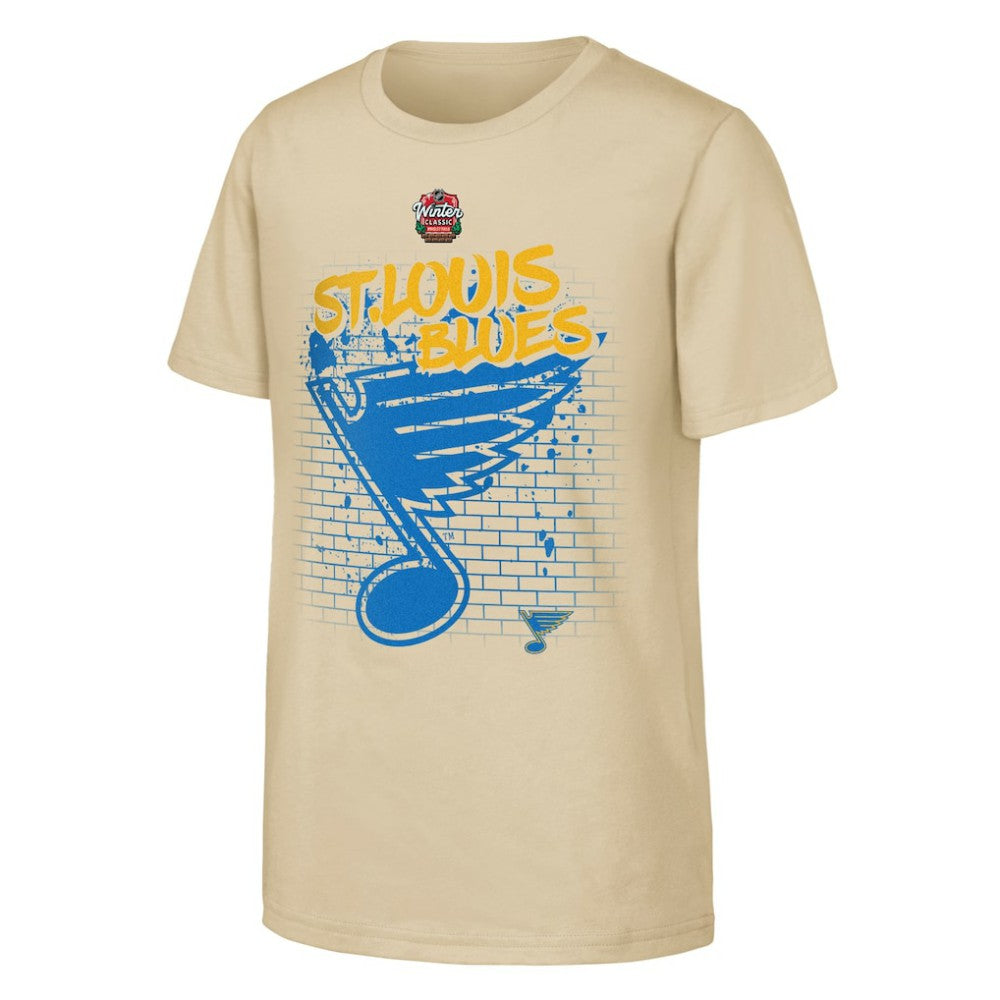 St. Louis Blues Youth 2025 NHL Winter Classic Street Art T-Shirt - Tan T-shirts