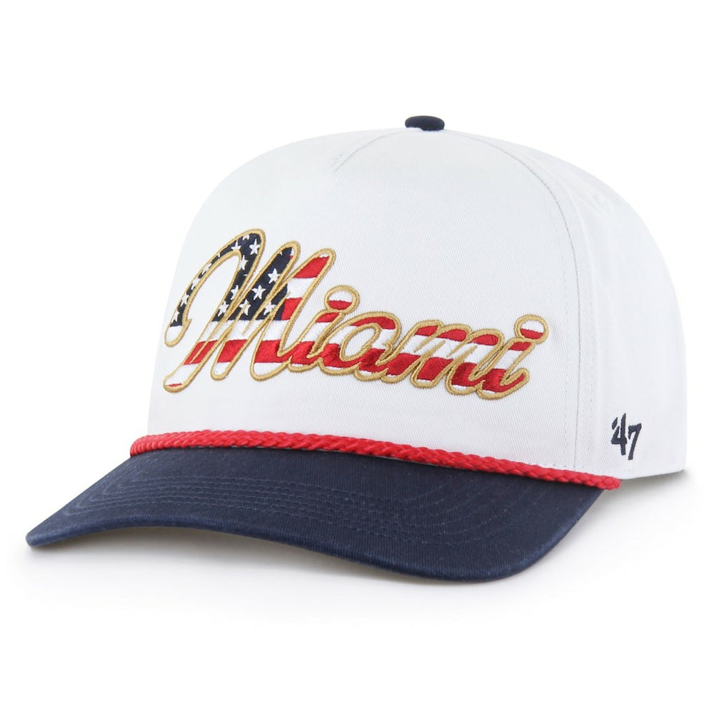 Miami Dolphins '47 Patriotic Overhand Hitch Adjustable Hat - White sale