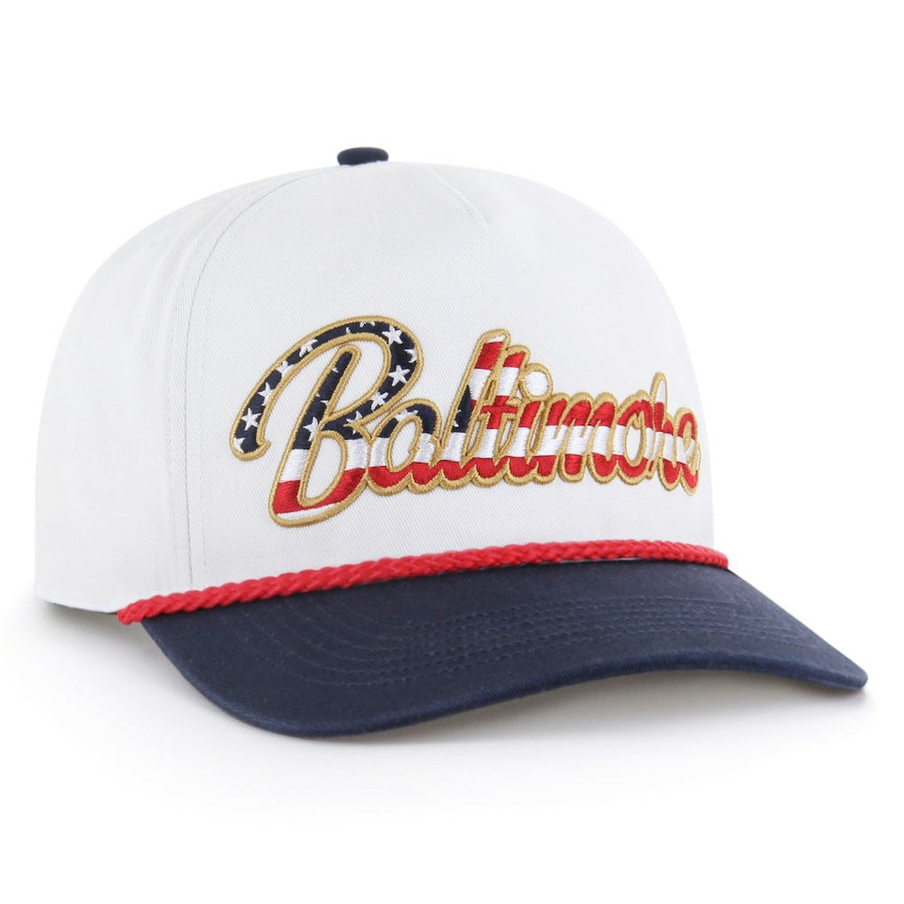 Baltimore Ravens '47 Patriotic Overhand Hitch Adjustable Hat - White sale