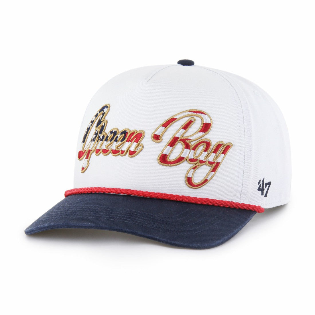 Green Bay Packers '47 Patriotic Overhand Hitch Adjustable Hat - White on sale