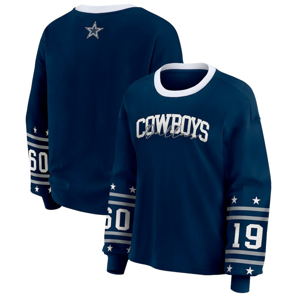Dallas Cowboys WEAR by Erin Andrews Women's Sport Long-Sleeve T-Shirt - Navy online
